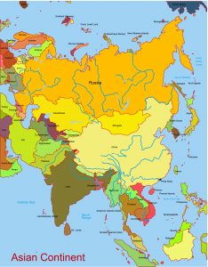 continent of Asia